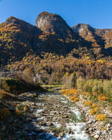 Téléchargez les photos : Beau paysage pendant la saison automnale, en Valsesia (vallée de la Sesia). Province of Vercelli, Piémont, Italie. - en image libre de droit