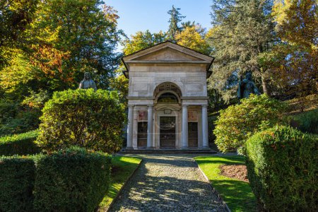 Photo for The beautiful Sacro Monte of Varallo on a sunny autumn morning. Province of Vercelli, Piedmont, Italy. - Royalty Free Image