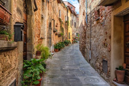 Foto de Lucignano, maravilloso pueblo en la provincia de Arezzo. Toscana, Italia. - Imagen libre de derechos