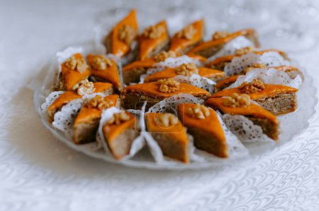 Téléchargez les photos : Pistache turque Baklava Dessert boulangerie - en image libre de droit