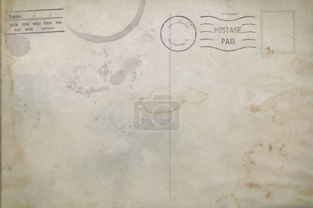 Photo for Backside of old postcard with dirty stain - Royalty Free Image