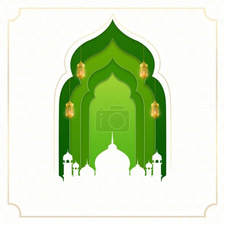 Photo for Islamic mosque eid mubarak background - Royalty Free Image