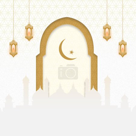 islamischer Hintergrund mit arabischer Kalligrafie. Illustration von Ramadan Kareem