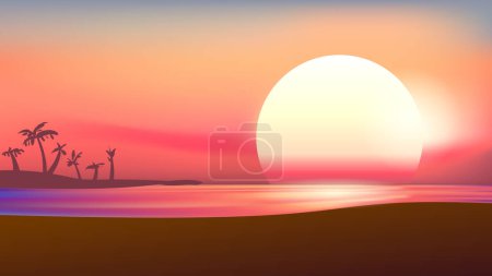 Téléchargez les photos : Soleil d'une illustration vectorielle de plage - en image libre de droit