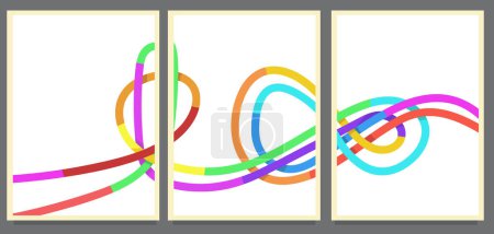 Illustration for Set of colorful figur of eight knot loop. rope line abstract style painting vector illustration - Royalty Free Image