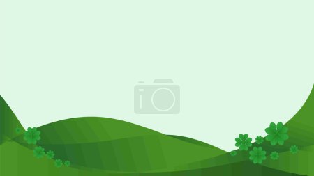 Téléchargez les photos : Vert floral de trèfle trèfle feuille avec vert abstrait nature backgorund. Espace de copie pour texte personnalisé ou présentation, illustration vectorielle de gabarit d'impression et d'annonce - en image libre de droit