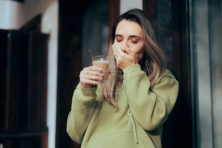 Woman Suffering a Toothache being Sensitive to Hot Drinks
