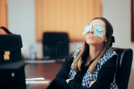 Photo for Tired and Bored Office Worker Feeling Sleepy and Silly - Royalty Free Image