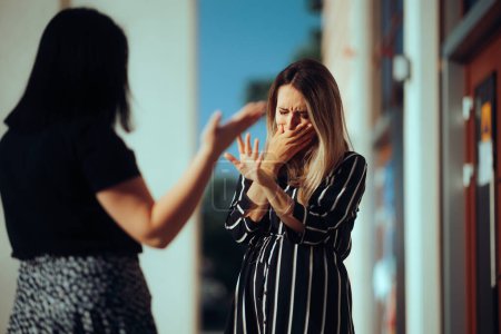 Photo for Woman Crying Fighting with Her Best Friend Outdoors - Royalty Free Image