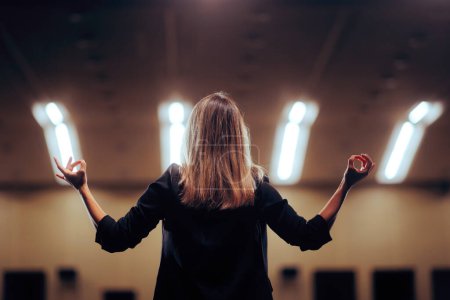 Public Speaker Channeling Positive Energy in Order to get Ready