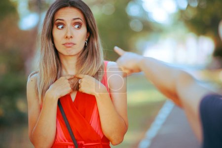 Photo for Surprised Woman being Accused of Something Awful - Royalty Free Image