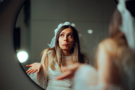 Photo for Funny Bride feeling Confused Before the Wedding Event - Royalty Free Image