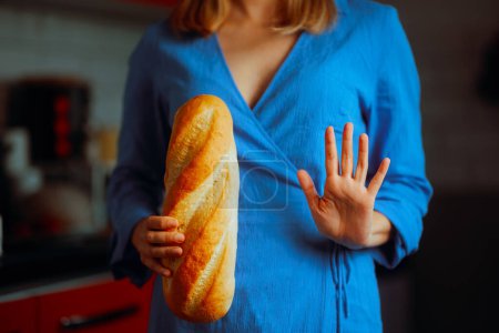 Mujer Sufriendo Enfermedad Celíaca Tener Intolerancia al Gluten 