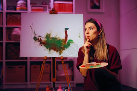 Artist in Creative Block Thinking What to Paint 
