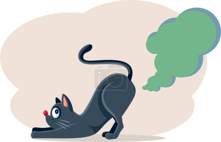 Illustration for Funny Domestic Cat Farting Vector Cartoon Illustration - Royalty Free Image