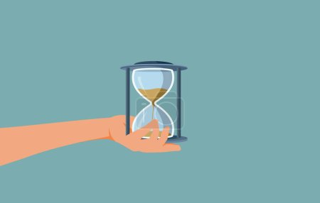 Illustration for Hand Holding an Hourglass Vector Conceptual Illustration - Royalty Free Image