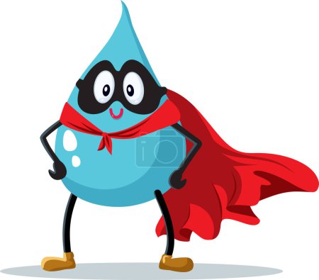 Illustration for Superhero Water Drop Ecology Concept Vector Illustration - Royalty Free Image