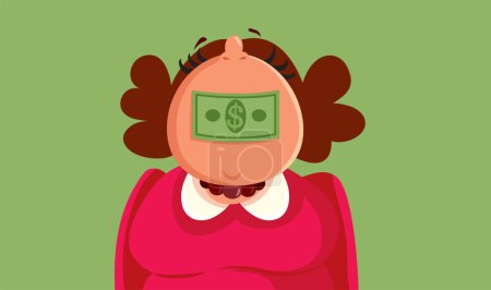 Ilustración de Mujer recibiendo dinero de soborno por su silencio Vector ilustración de dibujos animados - Imagen libre de derechos