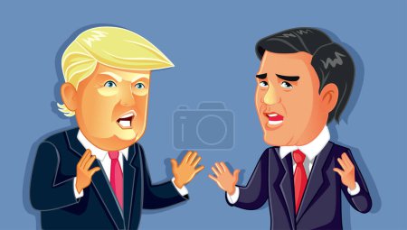 Ilustración de Nueva York, Estados Unidos, 20 de noviembre, Donald Trump versus Ron DeSantis - Imagen libre de derechos