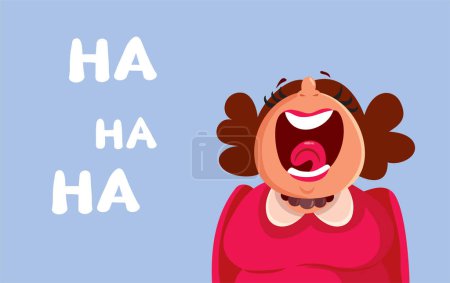 Téléchargez les illustrations : Femme du Moyen Age riant à haute voix vectoriel illustration de bande dessinée - en licence libre de droit