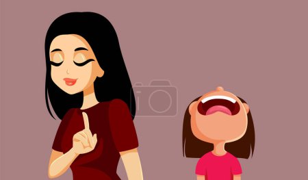 Illustration for Mother Saying No to her Toddler Tantrum Vector Cartoon Illustration - Royalty Free Image