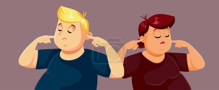 Ilustración de Unhappy Couple Not Listening to Each Other Having Communication Problems - Imagen libre de derechos