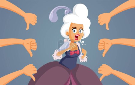 Illustration for Rich Entitled Aristocratic Woman Hated by the People Vector Cartoon Illustration - Royalty Free Image