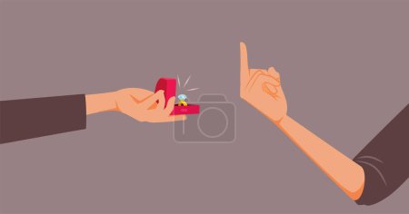 Ilustración de Rude Person Refusing Marriage Proposal Vector Cartoon Illustration - Imagen libre de derechos