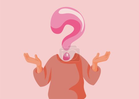 Illustration for Woman Feeling Puzzled Wondering in Confusion Vector Illustration - Royalty Free Image