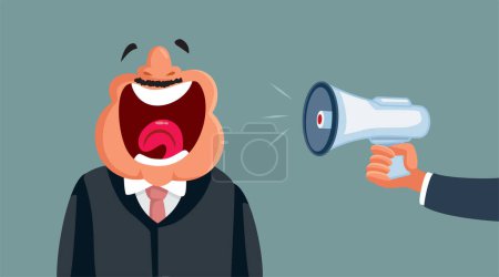 Téléchargez les illustrations : Loud Businessman Being Screamed at by His Boss Vector Cartoon Illustration - en licence libre de droit