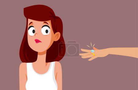 Illustration for Woman Feeling Envious with Her Friend Getting Engaged Vector Cartoon - Royalty Free Image