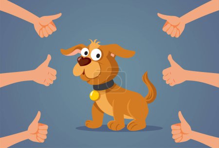 Ilustración de People Appreciating a Good Dog Vector Cartoon Illustration - Imagen libre de derechos