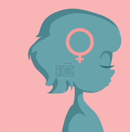 Illustration for Boy Identifies as Girl due to Gender Dysphoria Vector Concept Illustration - Royalty Free Image
