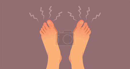 Numb Feet Feeling Tingly Vector Illustration de concept