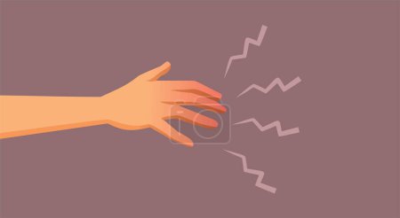 Illustration for Numb Hand Feeling Tingly Vector Concept Illustration - Royalty Free Image