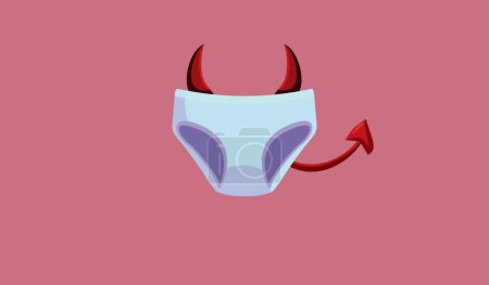 Illustration for Evil Sexy Panties Symbol of Girl Demonized for Her Sexuality - Royalty Free Image