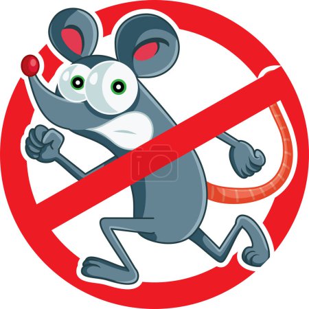 Illustration for Funny No Rodents Symbol for Pest Extermination Service - Royalty Free Image