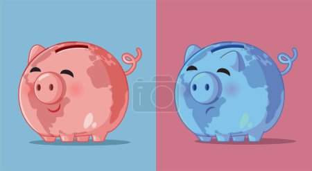Illustration for Good and Bad Global Economic Situation Vector Concept Illustration. Uncertain future for the world in capitalist era - Royalty Free Image