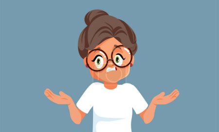 Illustration for Clueless Granny Shrugging Not Knowing What to Do Vector Character - Royalty Free Image