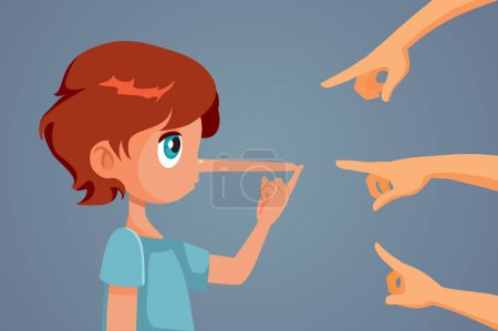 Illustration for People Pointing Fingers Blaming a Man Vector Cartoon Illustration - Royalty Free Image