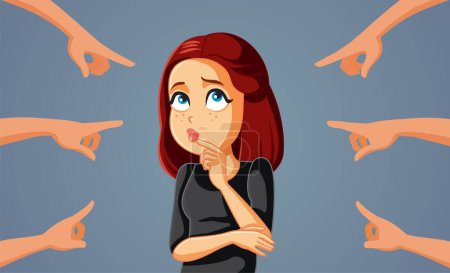 People Judging Girl Not Knowing What to Do in Life Vector Cartoon