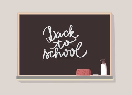 Illustration for Back to School Blackboard Design Vector Cartoon Drawing Illustration - Royalty Free Image