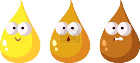 Illustration for Different Urine Colors Based on Dehydration Degree Vector Cartoon illustration - Royalty Free Image