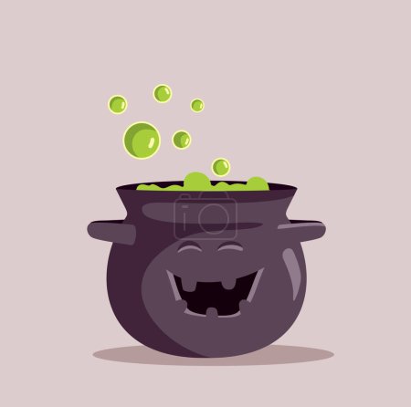 Illustration for Magic Potion in a Cauldron Vector Cartoon Illustration Design - Royalty Free Image