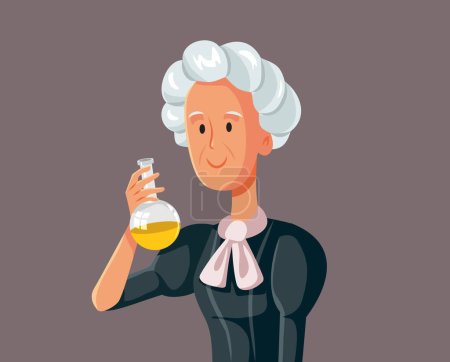 Illustration for Marie Curie Vector Cartoon Illustration. Female physicist and chemist pioneer in scientific research - Royalty Free Image