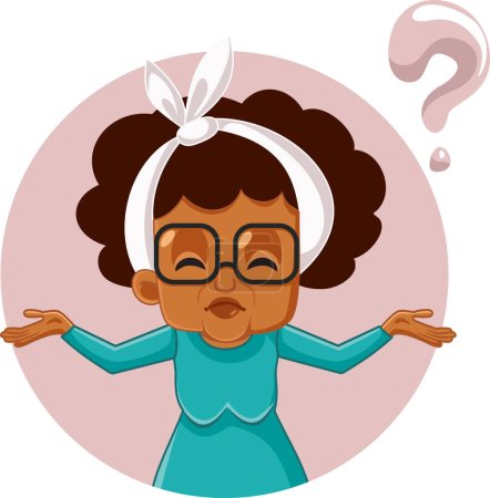 Illustration for Senior Woman Wondering What to Do Vector Cartoon Character - Royalty Free Image