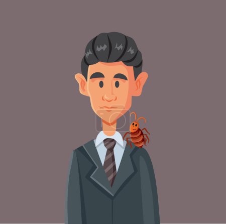 Illustration for Portrait of Franz Kafka Vector Cartoon Illustration - Royalty Free Image