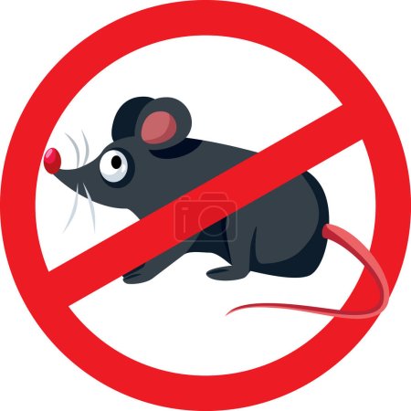 No Rats Avertissement Icône Signe vectoriel Design