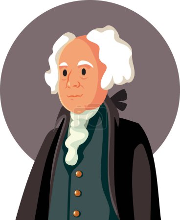 Illustration for Vector Caricature Portrait of American President John Adams - Royalty Free Image
