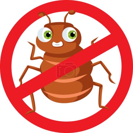 Illustration for Warning Sign Against Lice Vector Cartoon Icon Illustration - Royalty Free Image